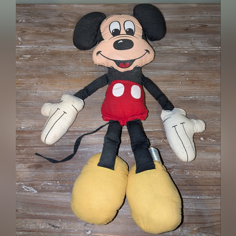 60s Vintage ORIGINAL WALT DISNEY MICKEY MOUSE RAG DOLL PLUSH 19”